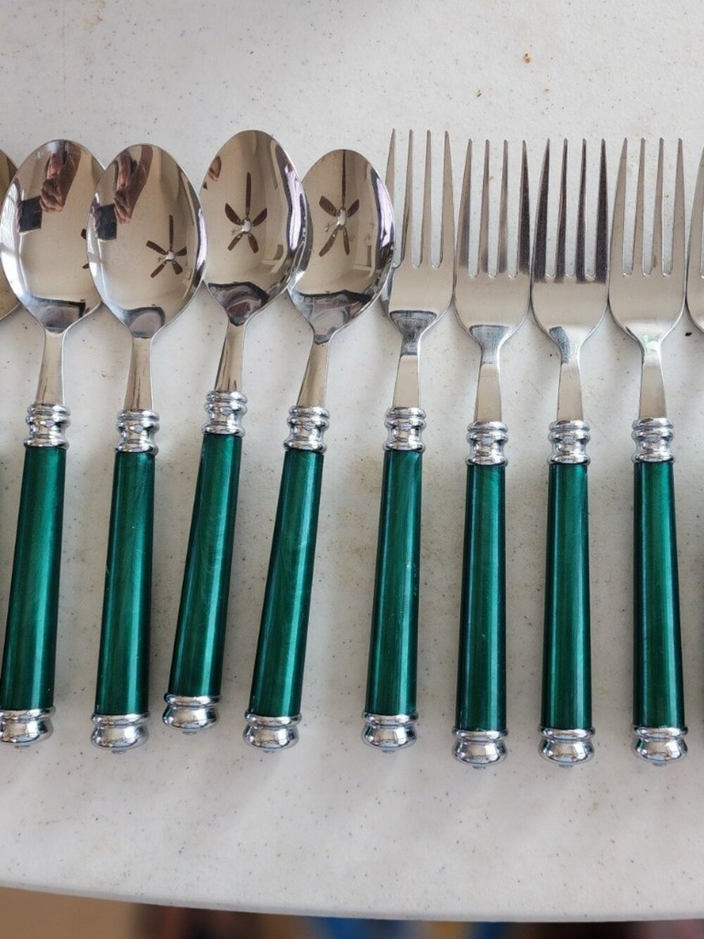 Arcadia Green Flatware Silverware 18/10 Stainless Steel Sheffield England